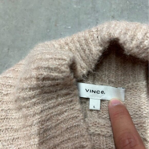 Vince Alpaca Blend Mock Neck Sweater Size Large - Picture 3 of 5